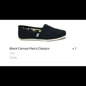 Brand New Toms 10.5 black canvas shoe